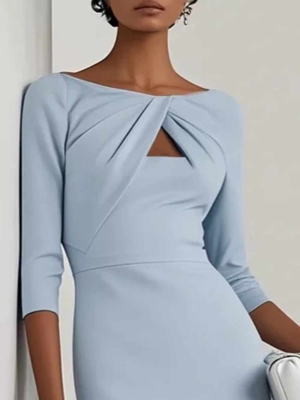 Twist-Front Cutout Midi Dress, image 3