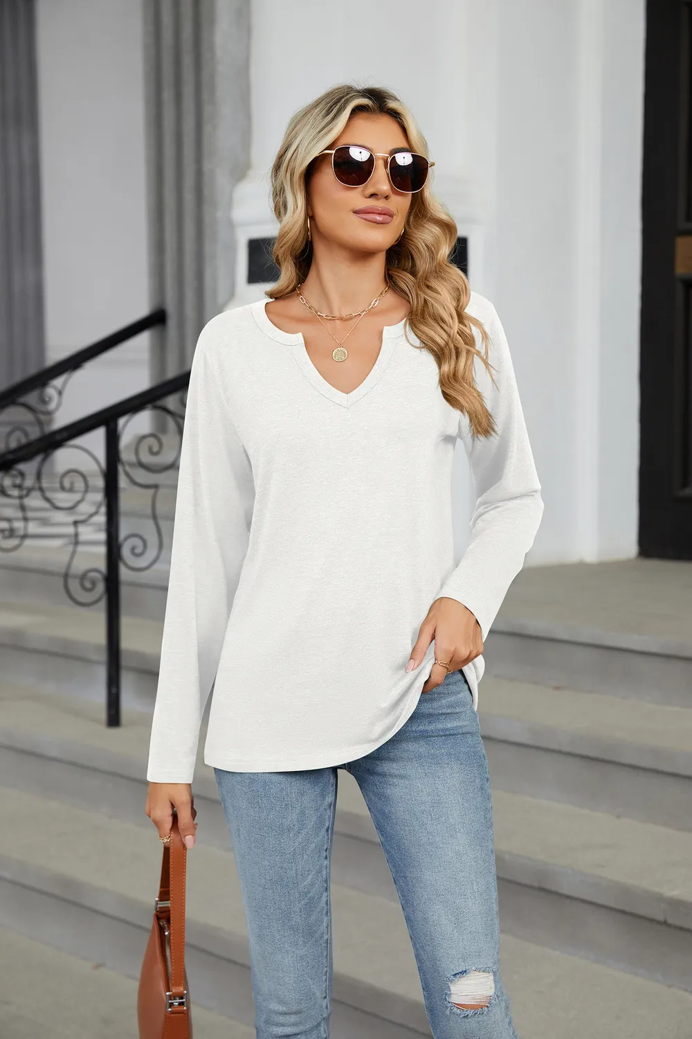 Notched Long Sleeve T-Shirt, image 28