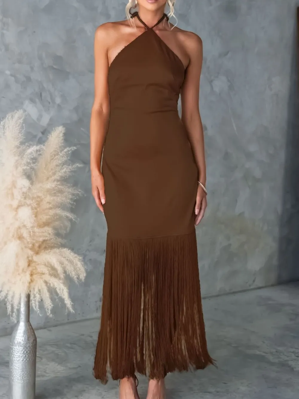 Fringe Halter Neck Dress, image 9