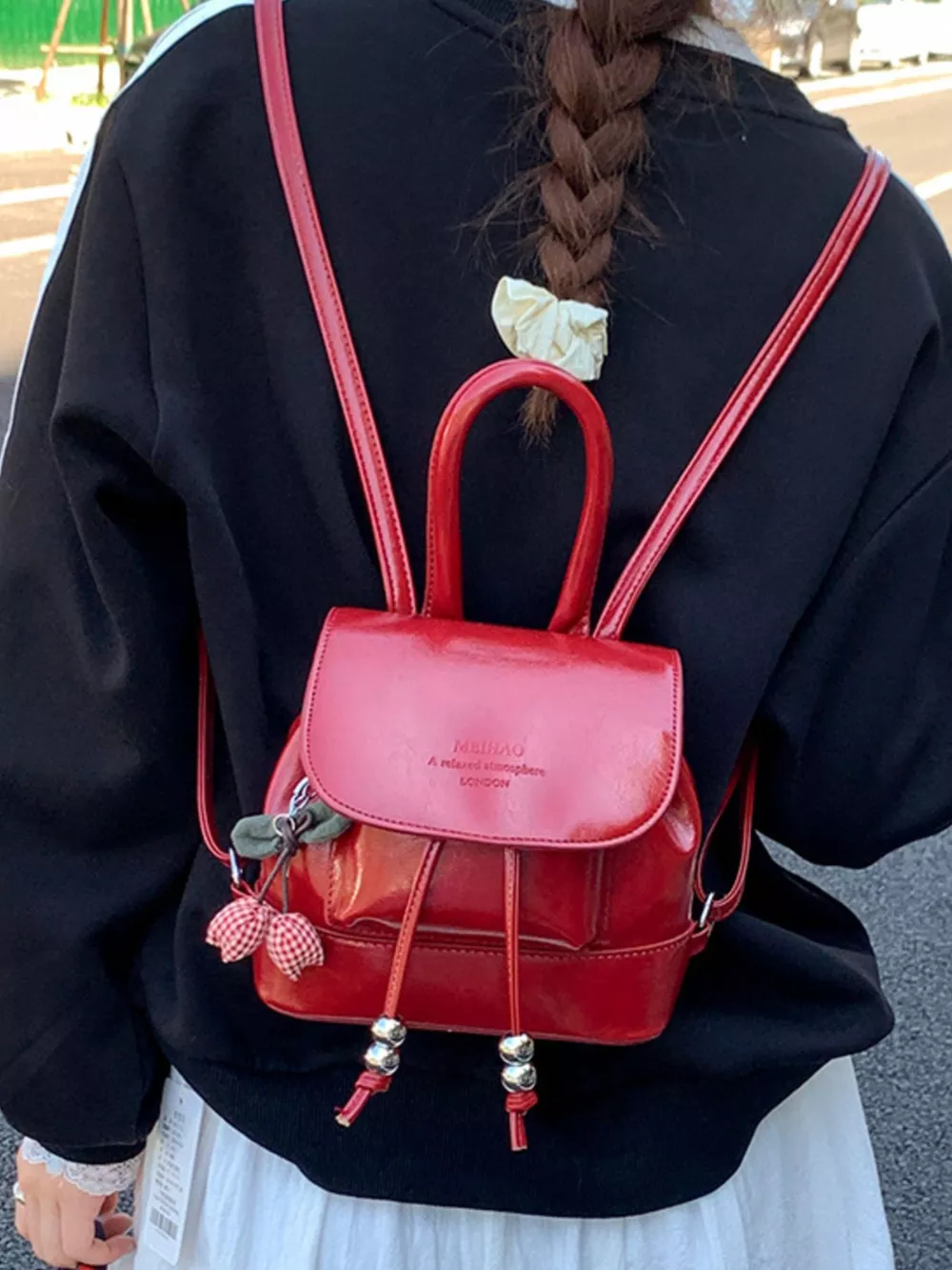 PU Leather Mini Backpack Bag, image 6