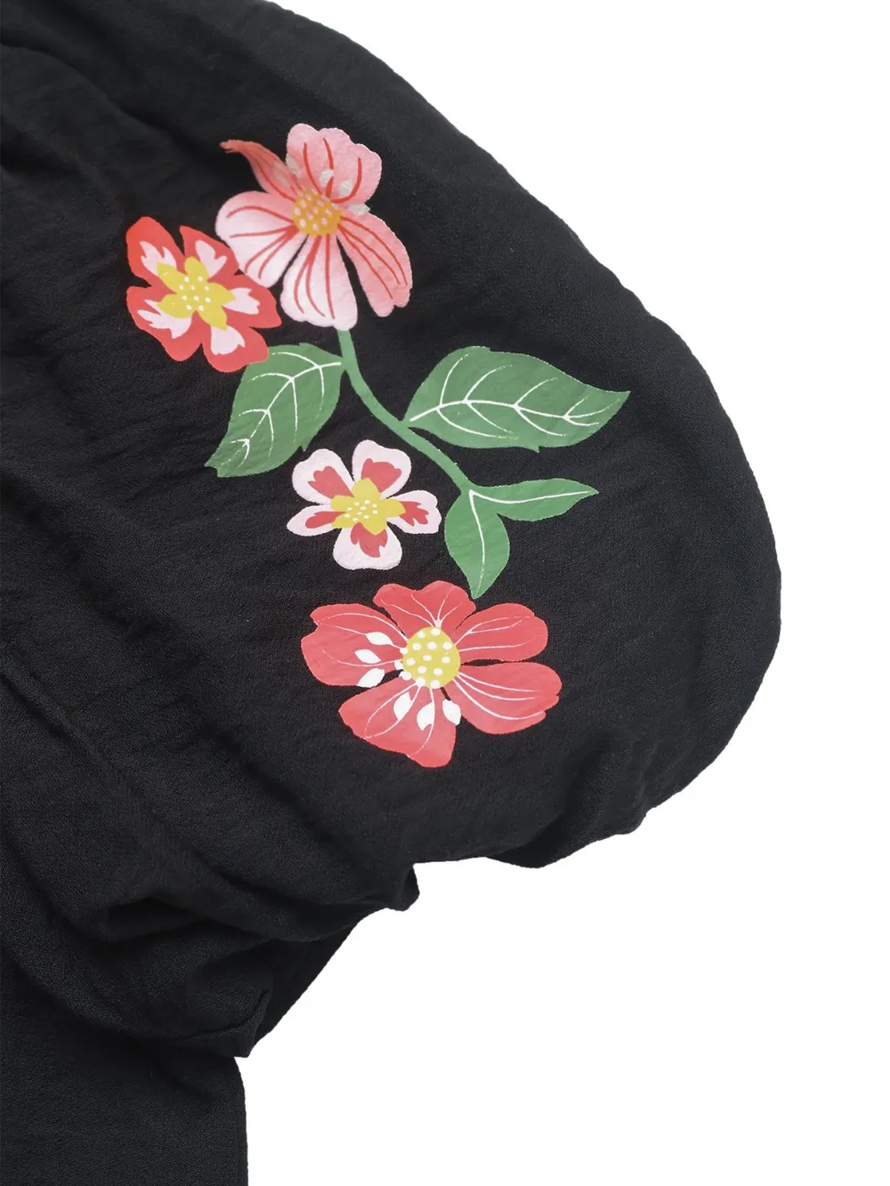 Floral Puff Sleeve Notched Blouse, image 6