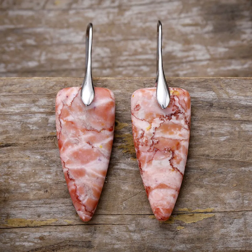 Natural Stone Geometric Shape Earrings, image 10