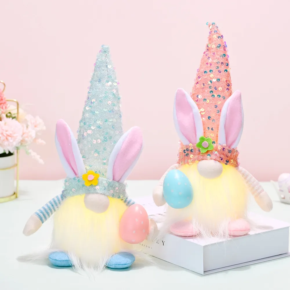 Easter Sequin Pointed Hat Faceless Gnome, image 2