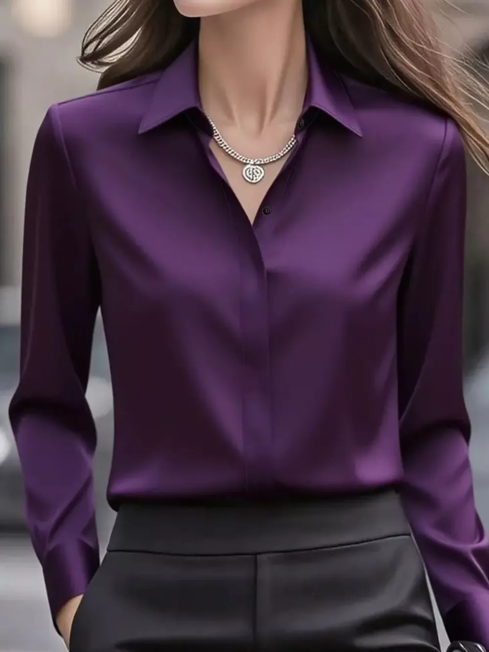 Button Down Collared Neck Long Sleeve Shirt, image 16