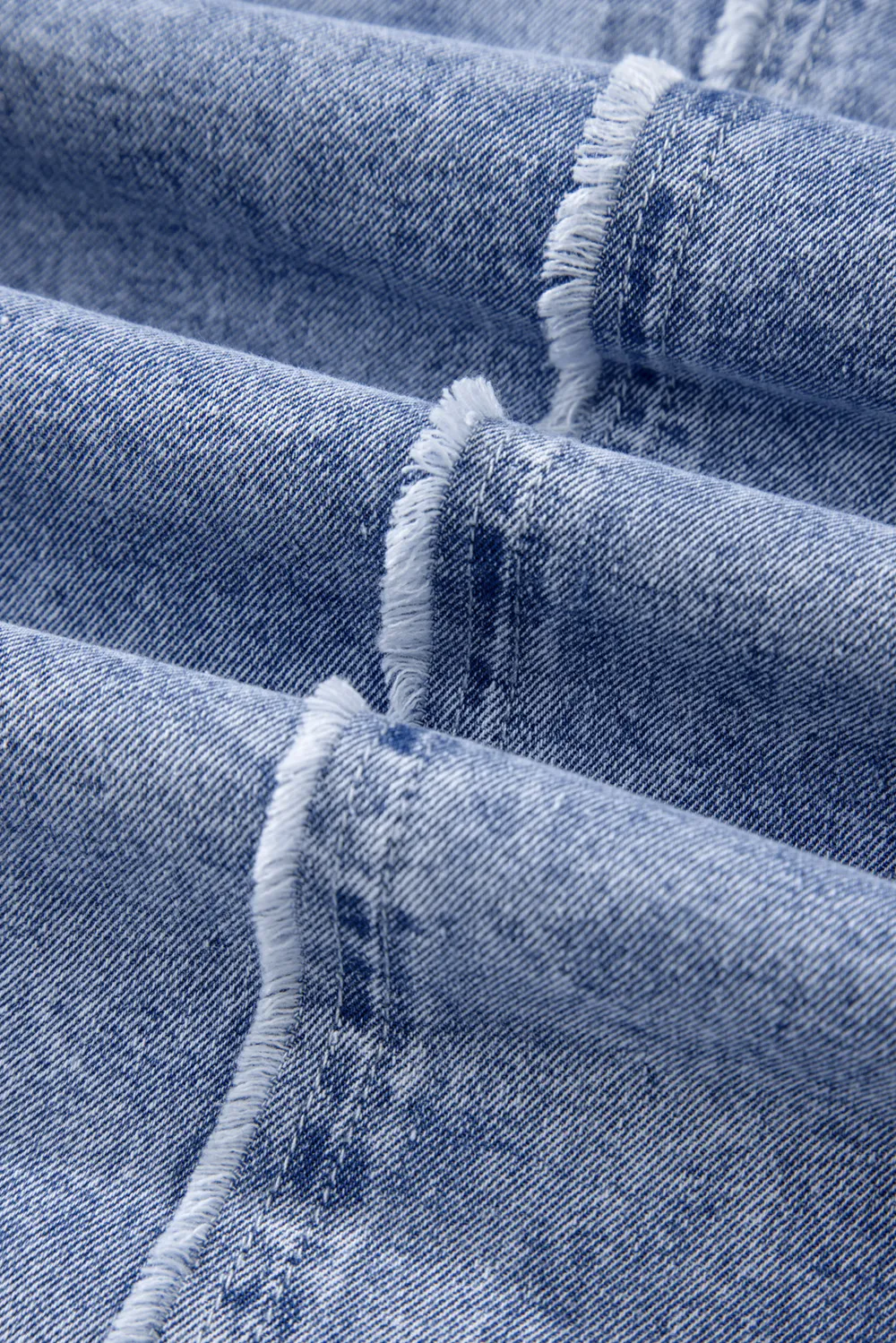 Raw Hem Button Down Long Sleeve Denim Dress, image 6