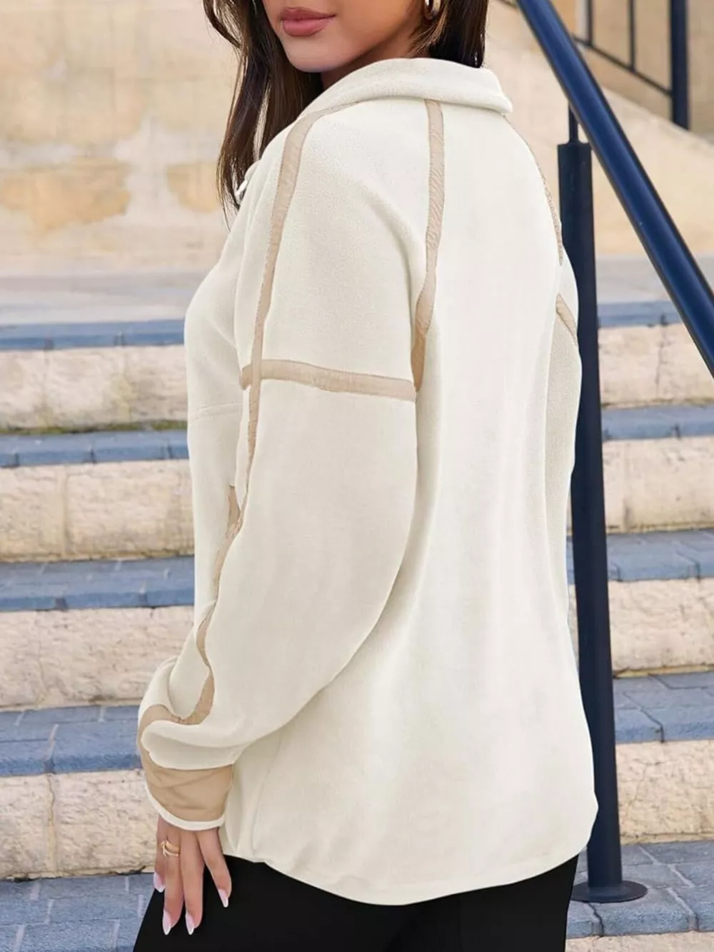 Half Zip Dropped Shoulder Sweatshirt, image 18