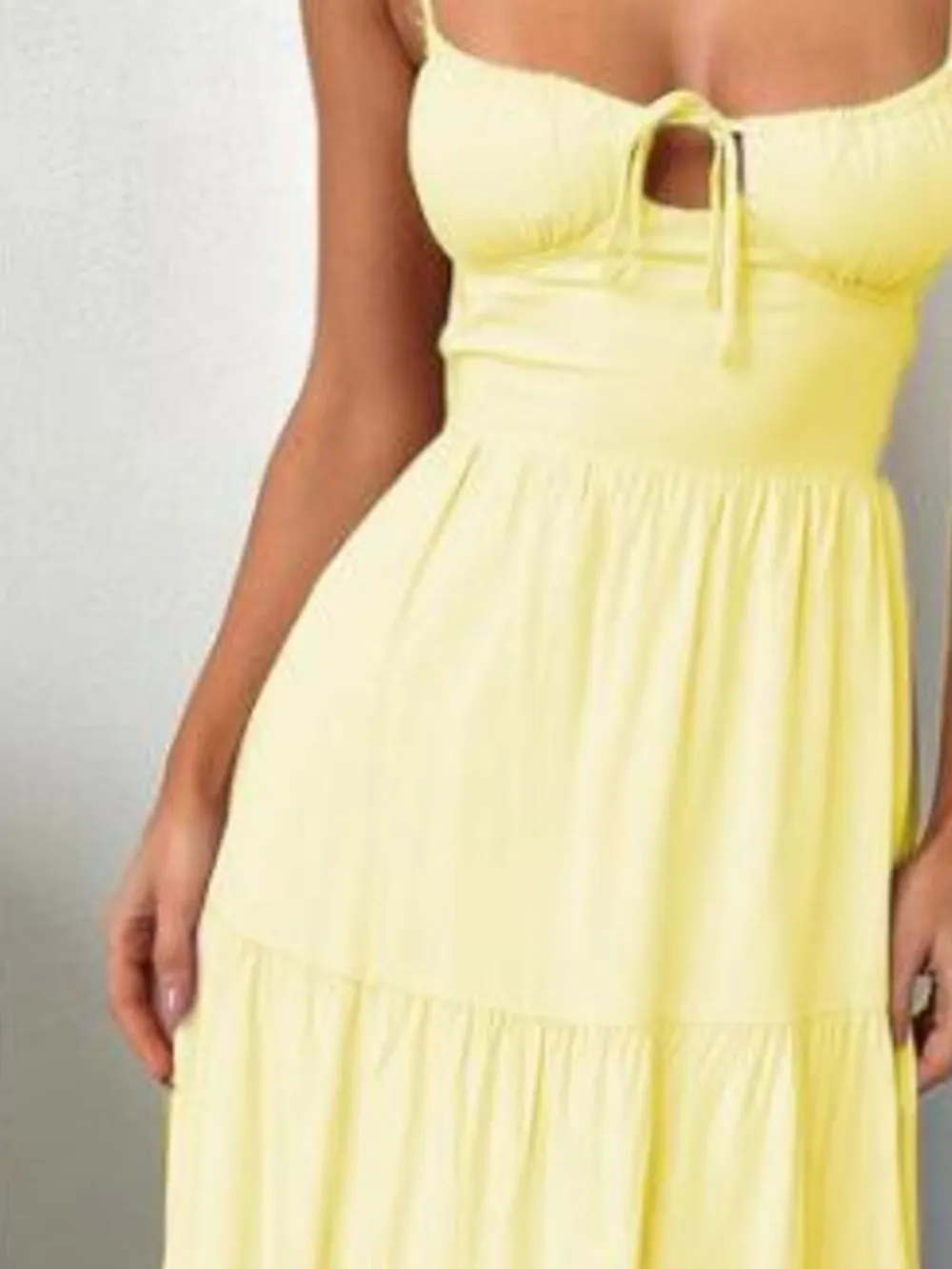 Tiered Lace Up Spaghetti Straps Maxi Dress, image 20