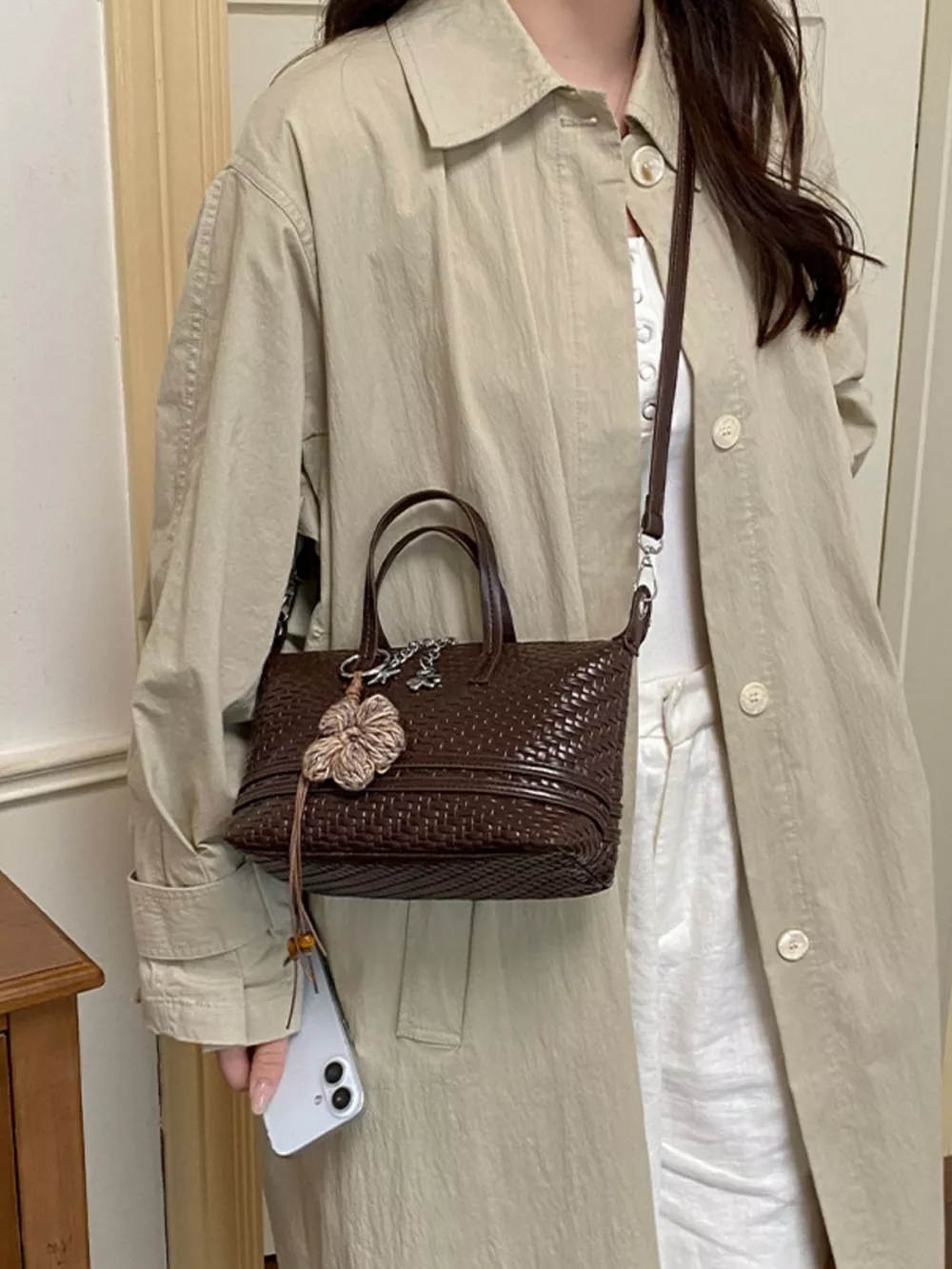 Woven Texture Crossbody Bag, image 4