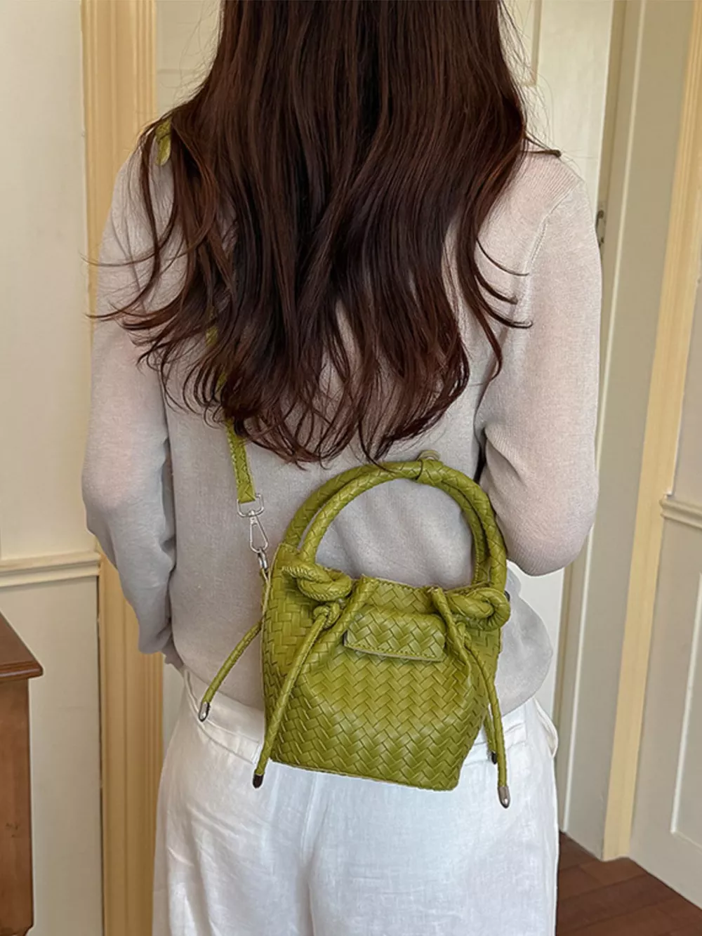 Woven Bucket Crossbody Bag, image 10