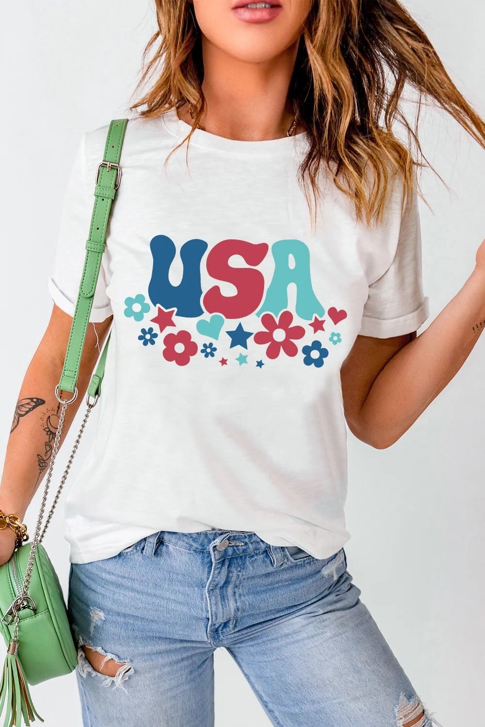 USA Round Neck Short Sleeve T-Shirt, image 5