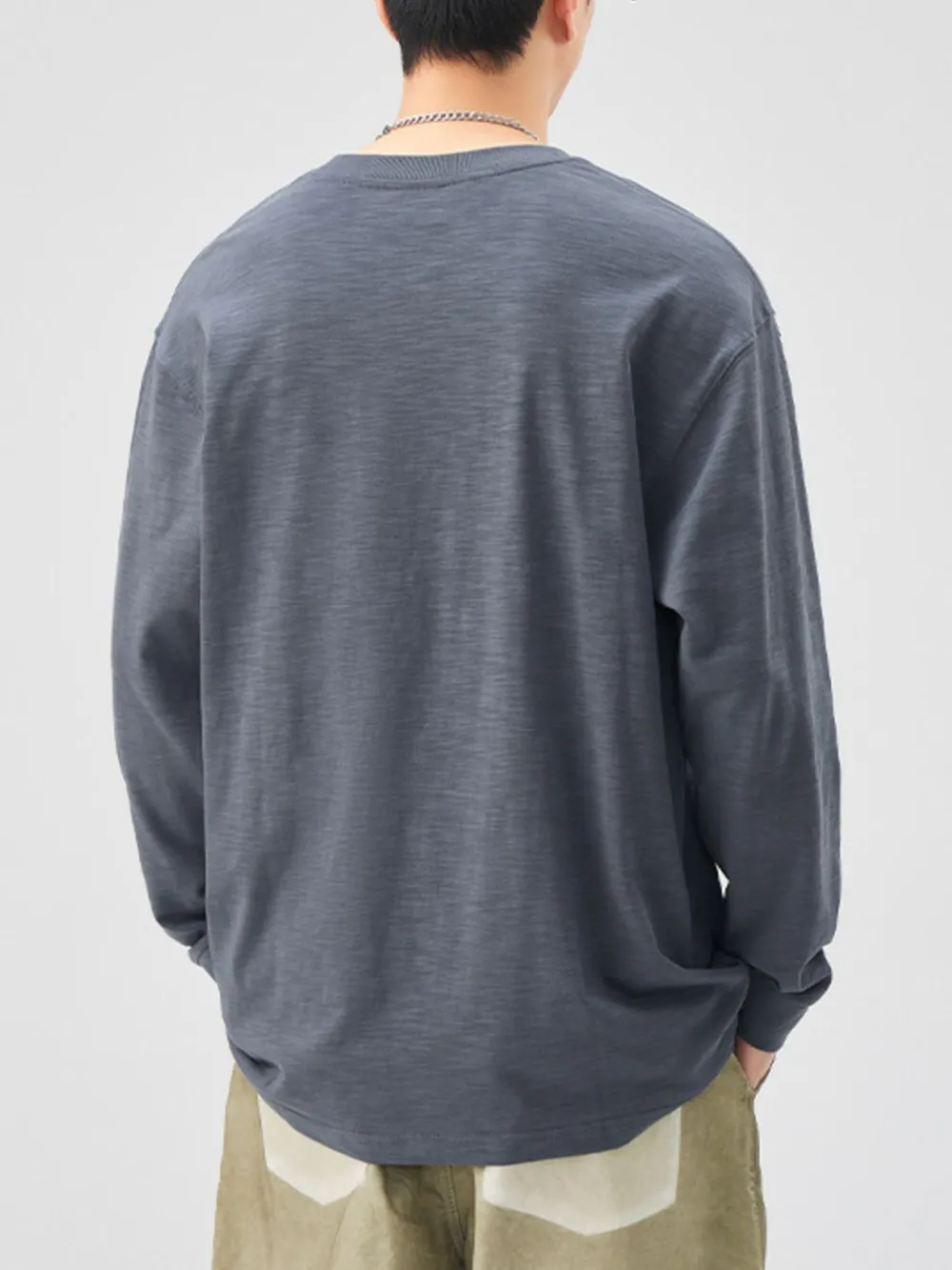 Men's Plus Size Basic Style Oversized Sweatshirt with Embroidered Logo, image 6