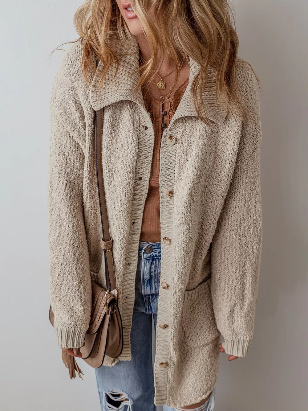 Button-Up Cardigan with Pockets, image 5