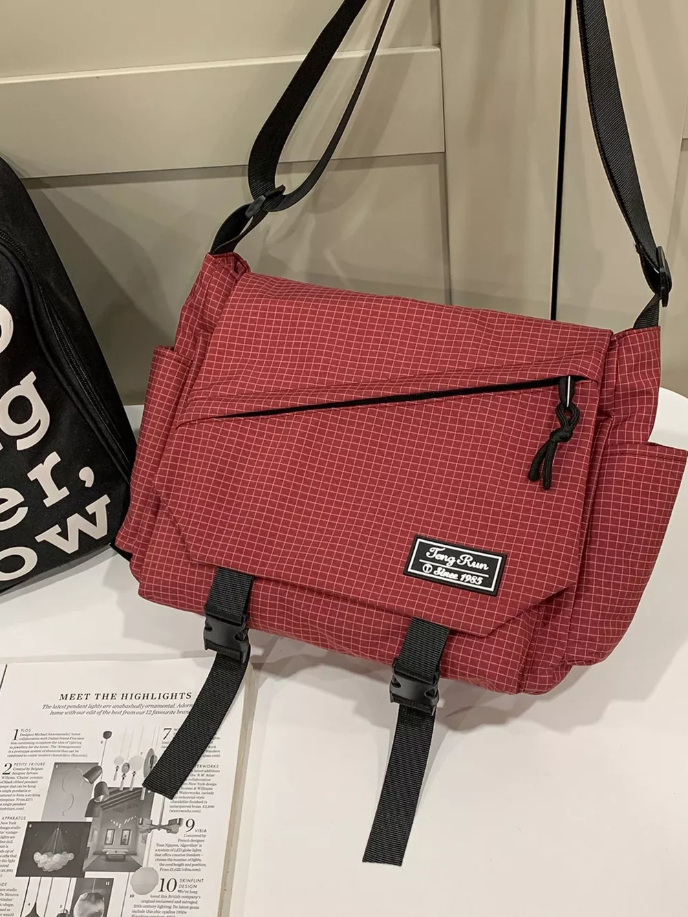 Plaid Buckle Flap Crossbody Bag, image 5