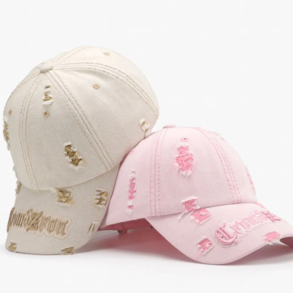 Distressed Letter Embroidered Baseball Cap, image 5