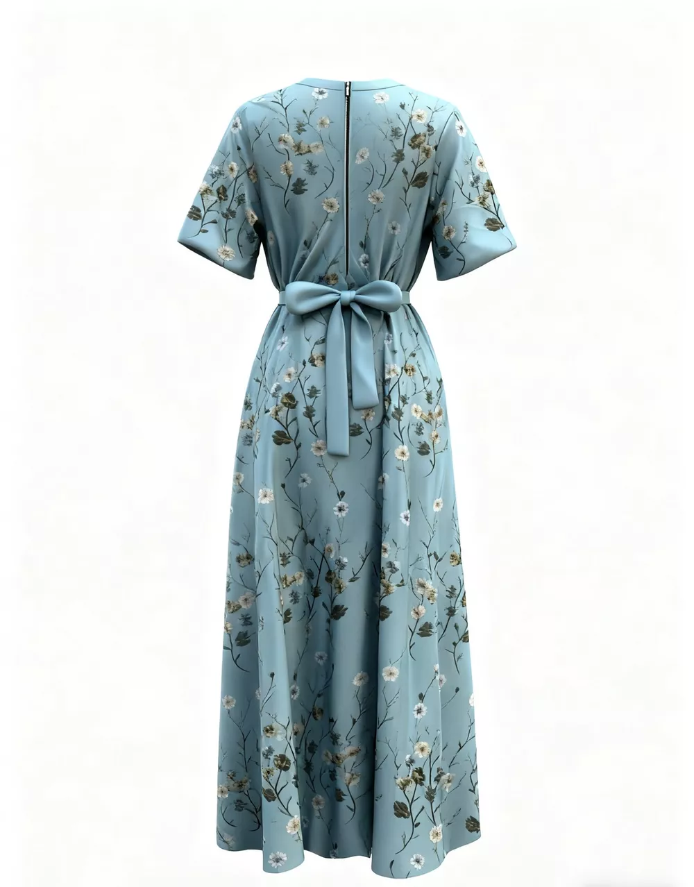 Floral Print Half Sleeve Maxi Dress with Pockets, image 12