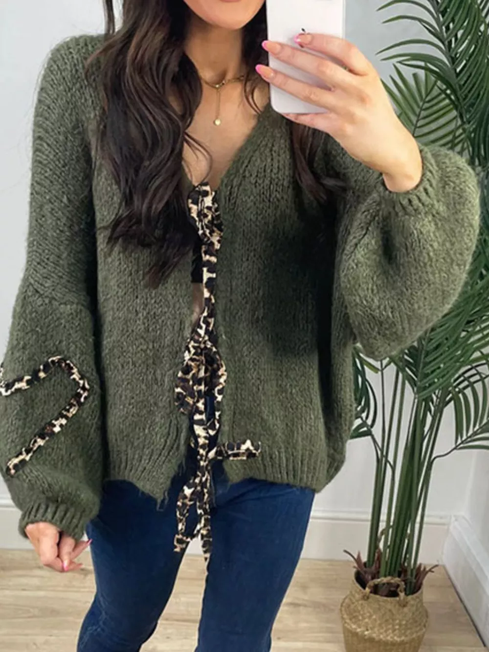 Tie Front Long Sleeve Sweater, image 14