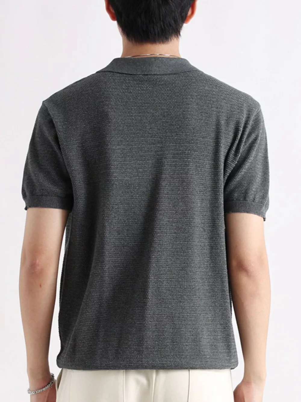 Men's Plus Size Button Detail Short Sleeve Polo, image 8