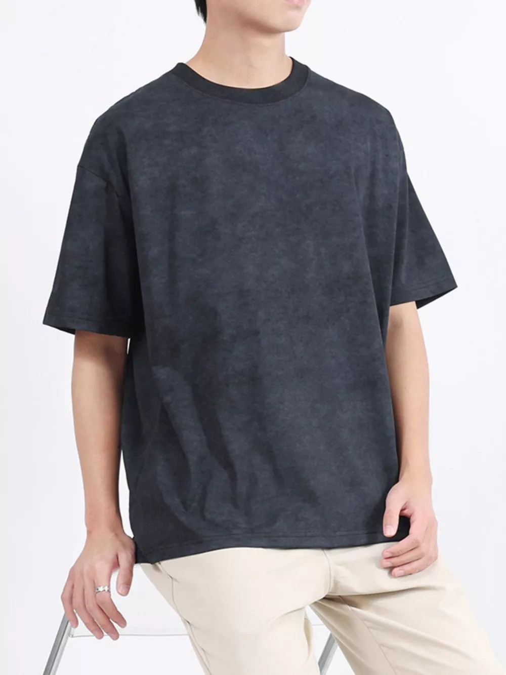 Men's Plus Size Round Neck Short Sleeve T-Shirt, image 4
