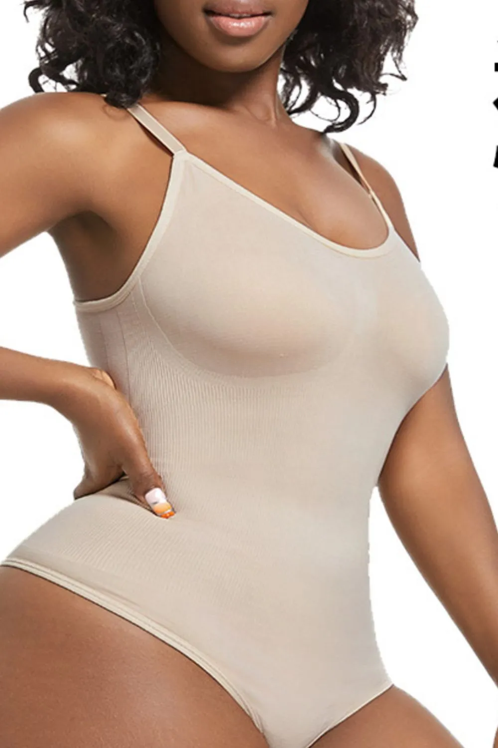 Full Size Scoop Neck Spaghetti Strap Shaping Bodysuit Plus Size, image 4