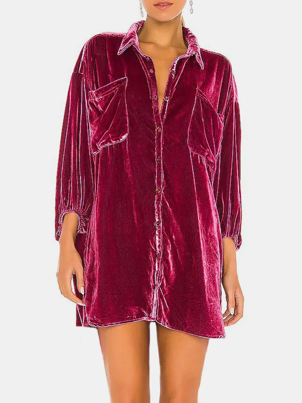 Collared Neck Button Down Long Sleeve Shirt, image 5