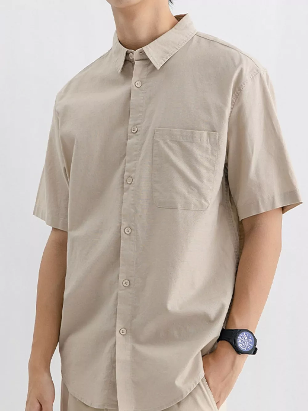 Men's Plus Size Button Up Short Sleeve Shirt, image 5