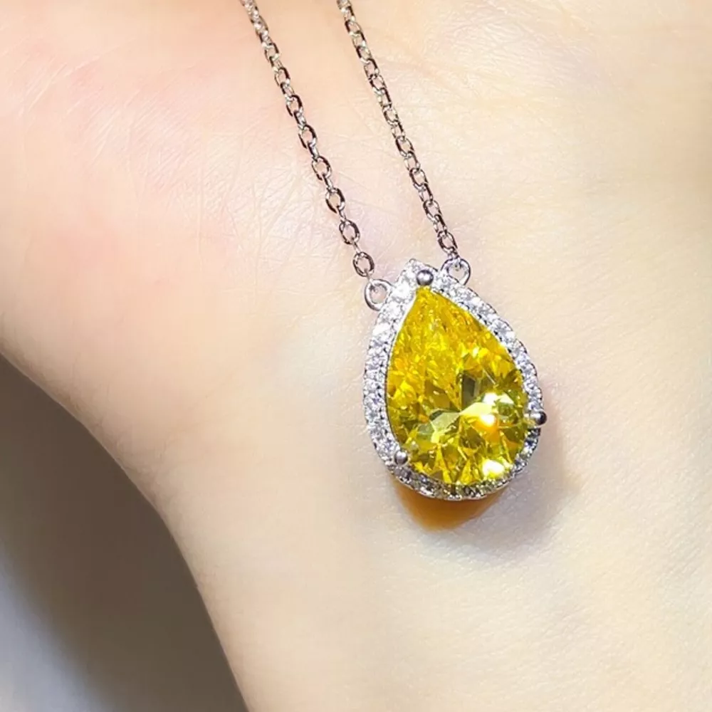 5 Carat 925 Sterling Silver Moissanite Pendant Necklace, image 3