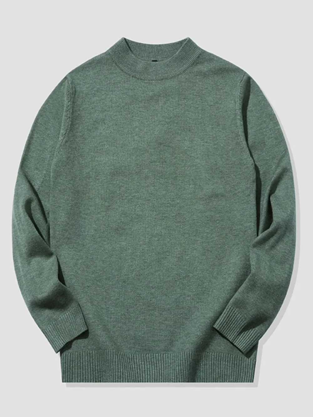 Men's Plus Size Ribbed Hem Long Sleeve Sweater, image 8