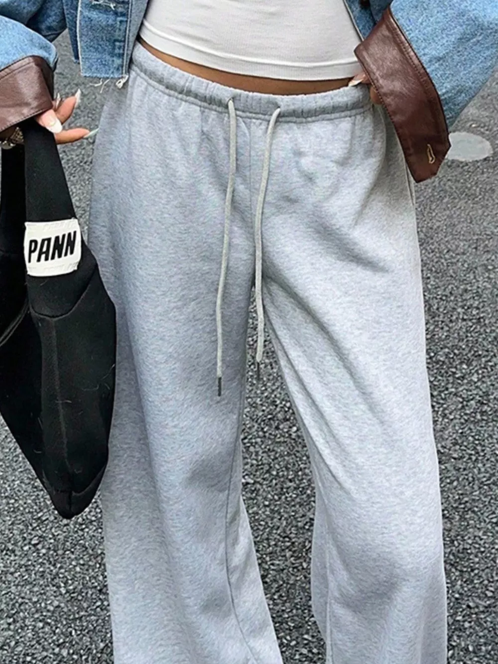 Wide Leg Drawstring Sweatpants, image 4