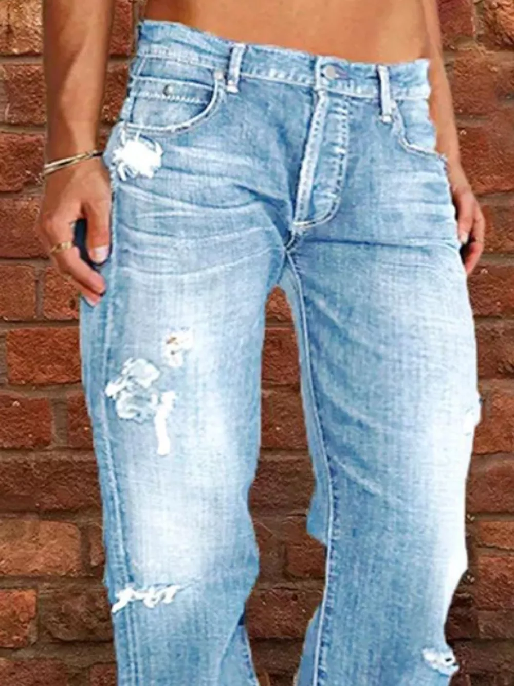 Full Size Distressed Raw Hem Jeans Plus Size, image 11