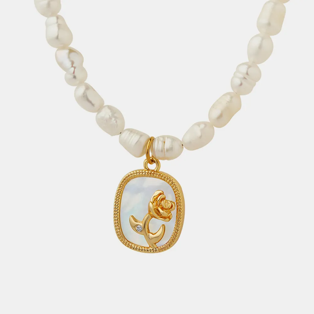 18K Gold-Plated Freshwater Pearl Necklace, image 3