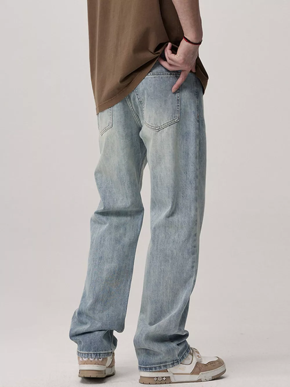 Men's Wash Loose Fit Jeans, image 4