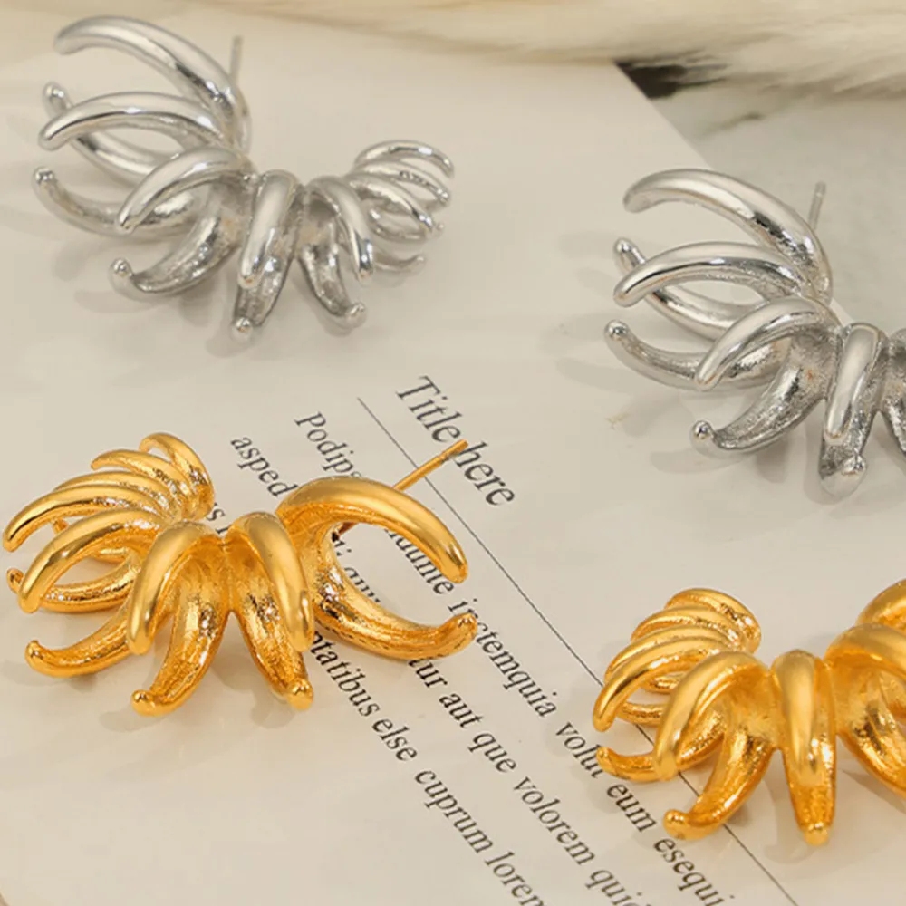 Titanium Steel Irregular Shape Earrings, image 5