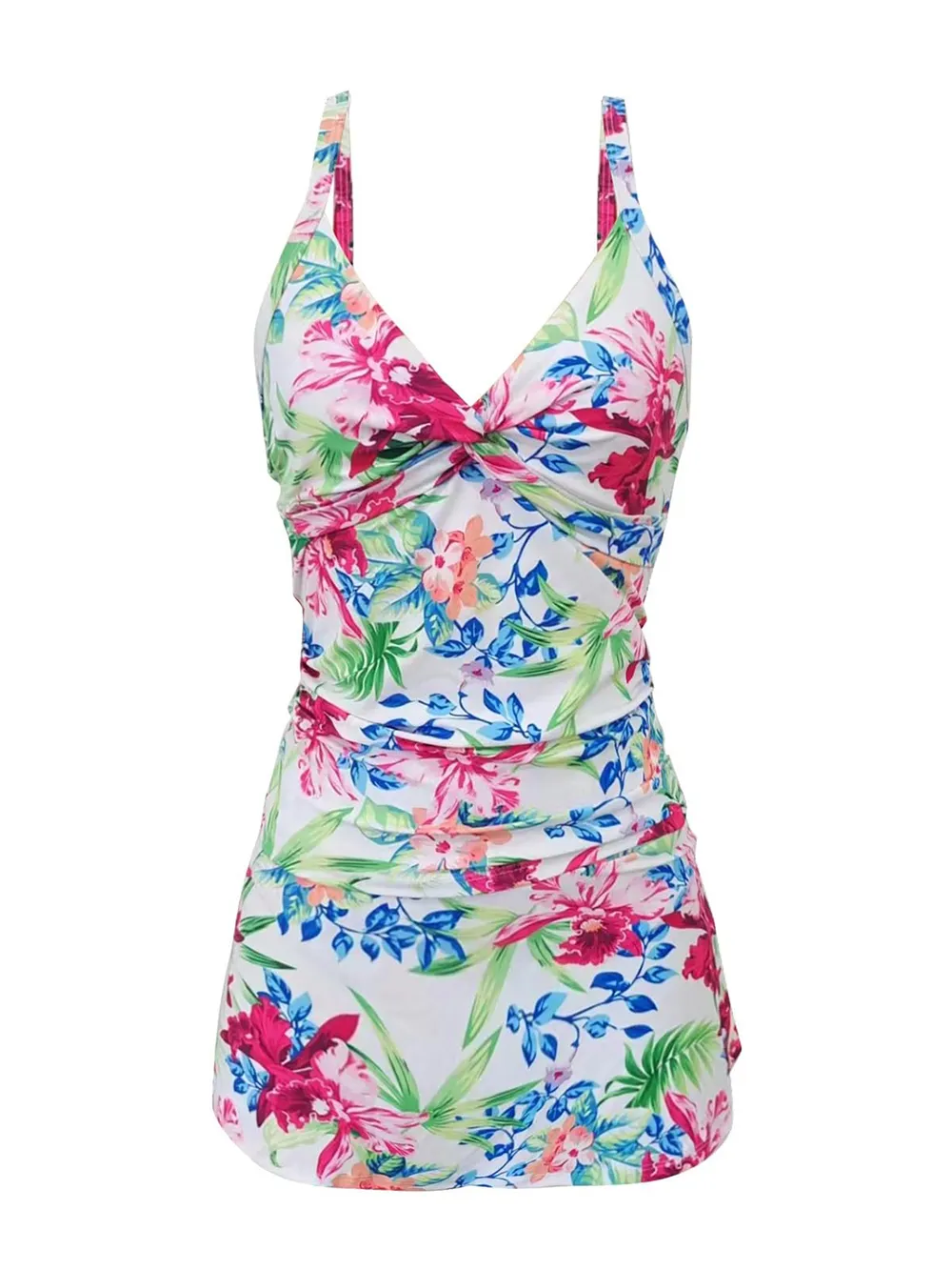 Printed Spaghetti Strap Top and Skirt Swim Set, image 4