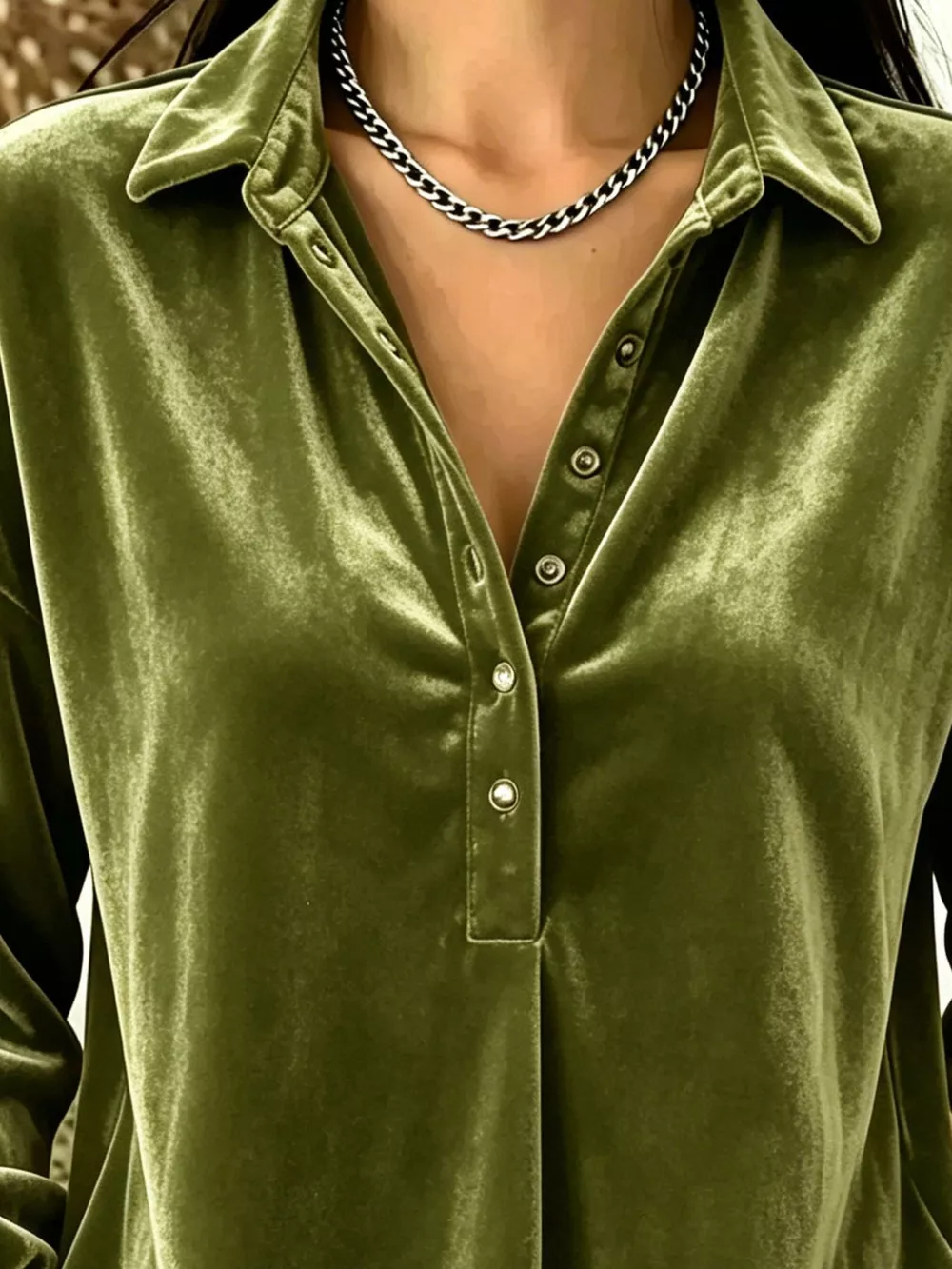 Half Snap Dropped Shoulder T-Shirt, image 9