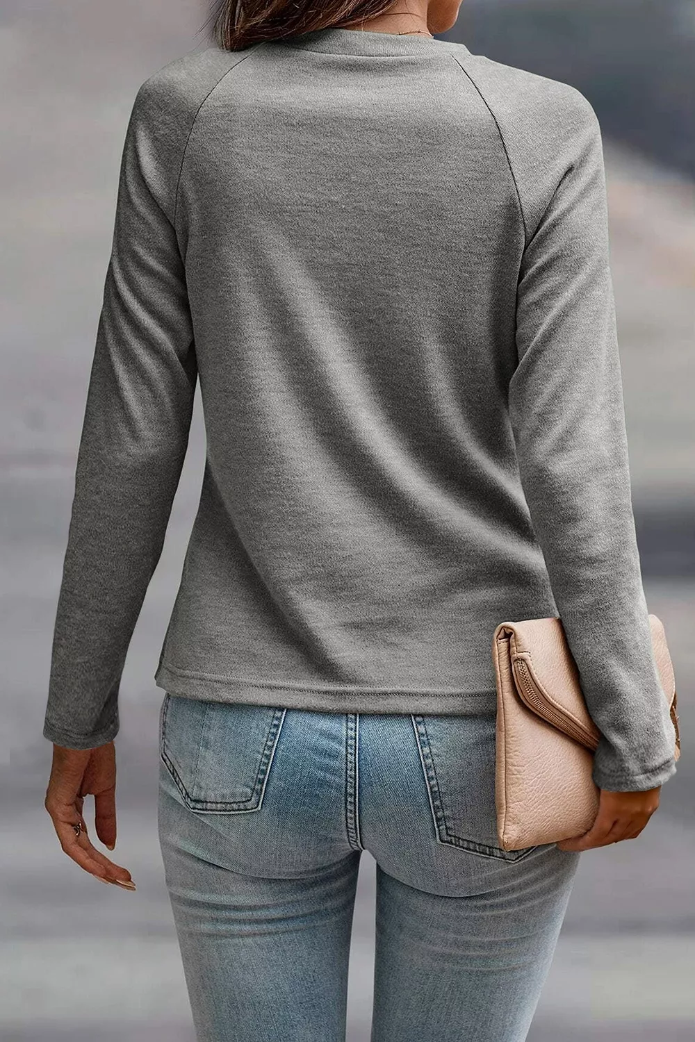 Seam Detail Raglan Long Sleeve Top, image 3