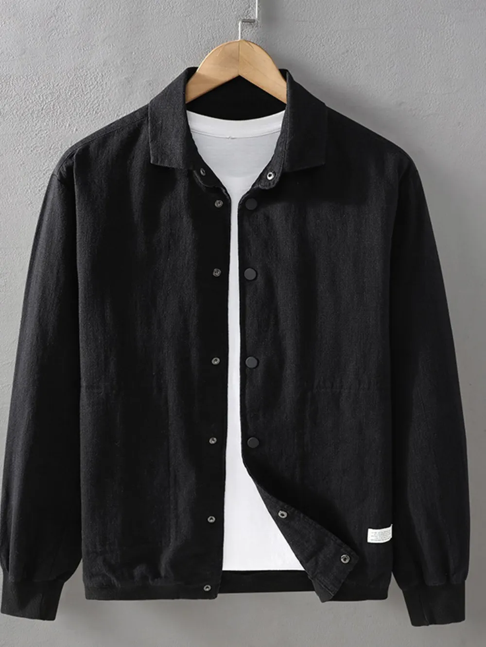 Men's Plus Size Button Up Long Sleeve Shacket, image 4