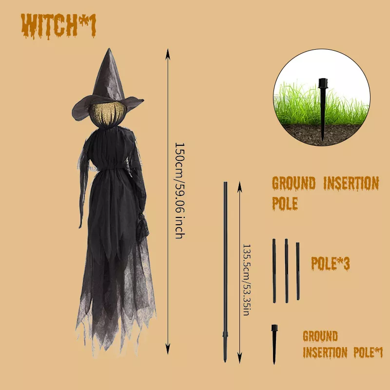 Halloween Glowing Head Witch, image 8