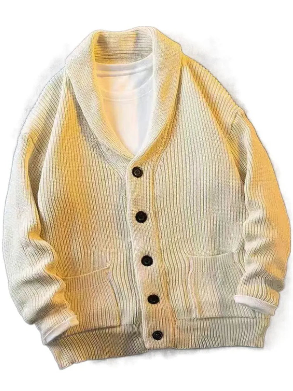 Men's Plus Size Button Down Long Sleeve Cardigan, image 6