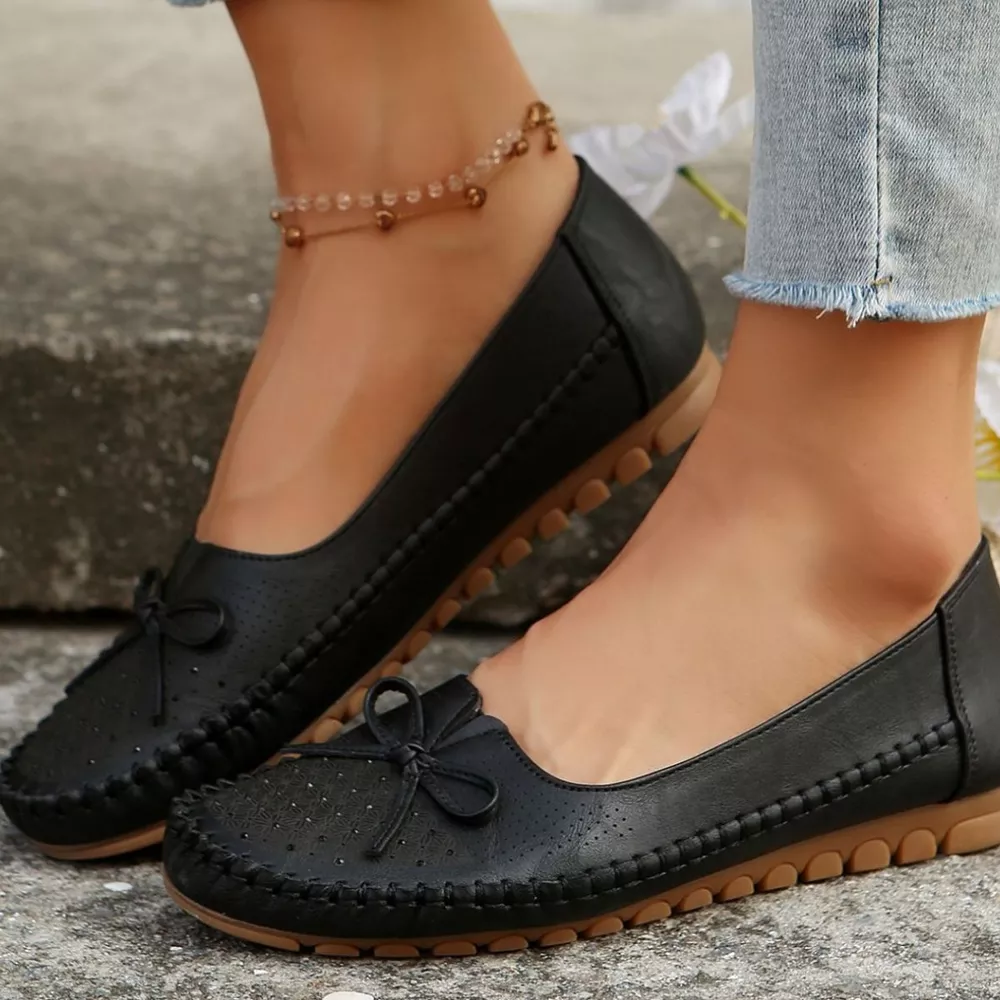 Bow Round Toe Slip-Ons