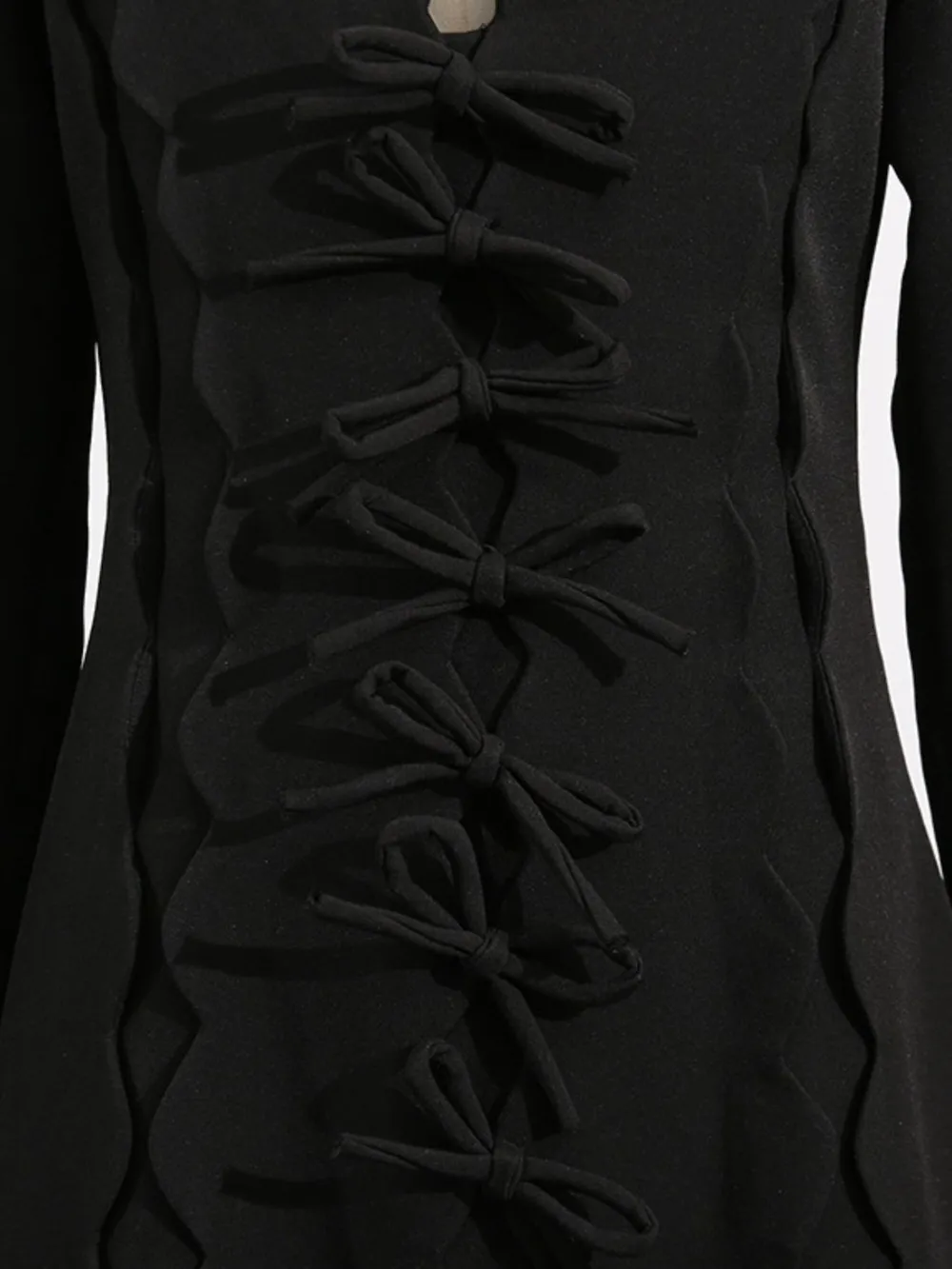Long Sleeve Bow Front Midi Dress, image 13