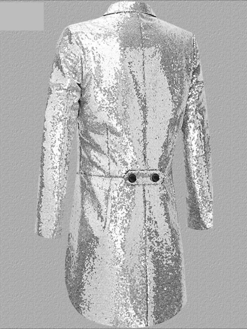 Men's Long Sleeve Sequin Tailcoat Blazer, image 5