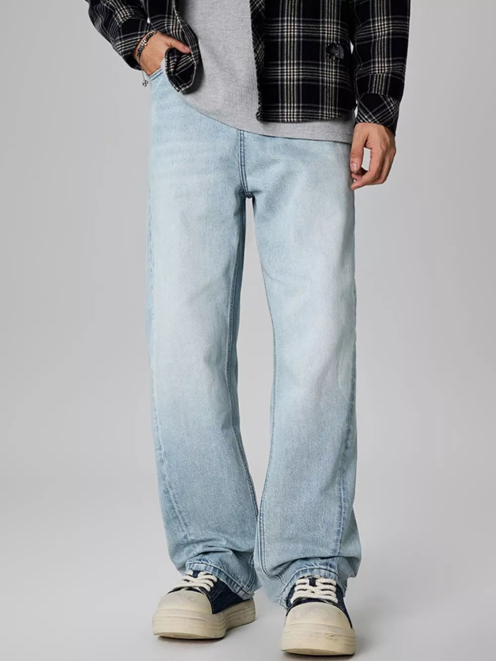 Men's Wash Straight Leg Jeans, image 2