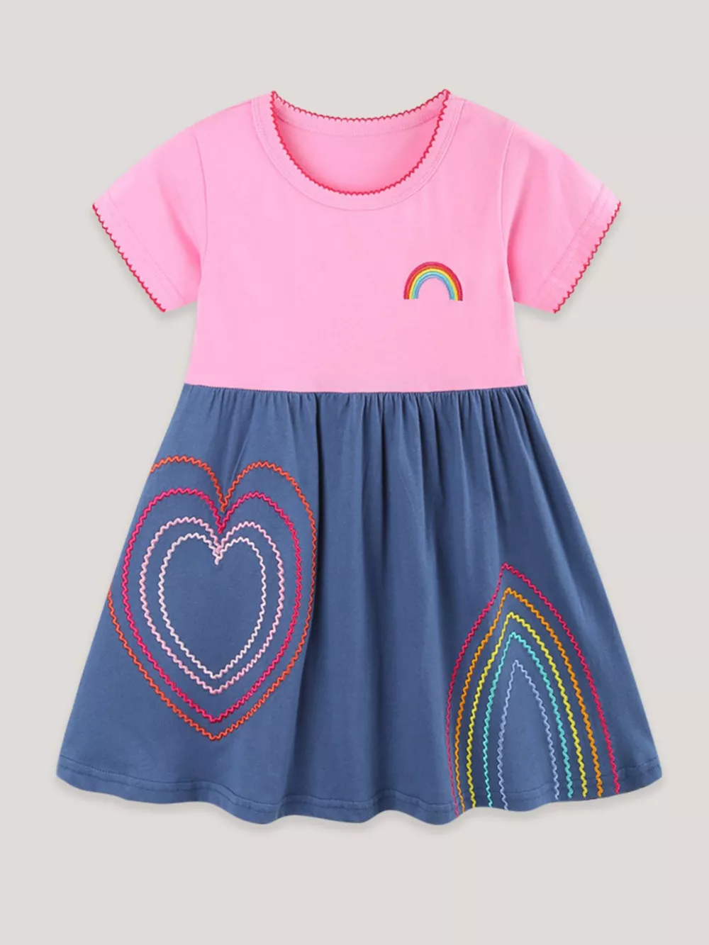 Children's Heart Embroidered Casual Dress, image 2