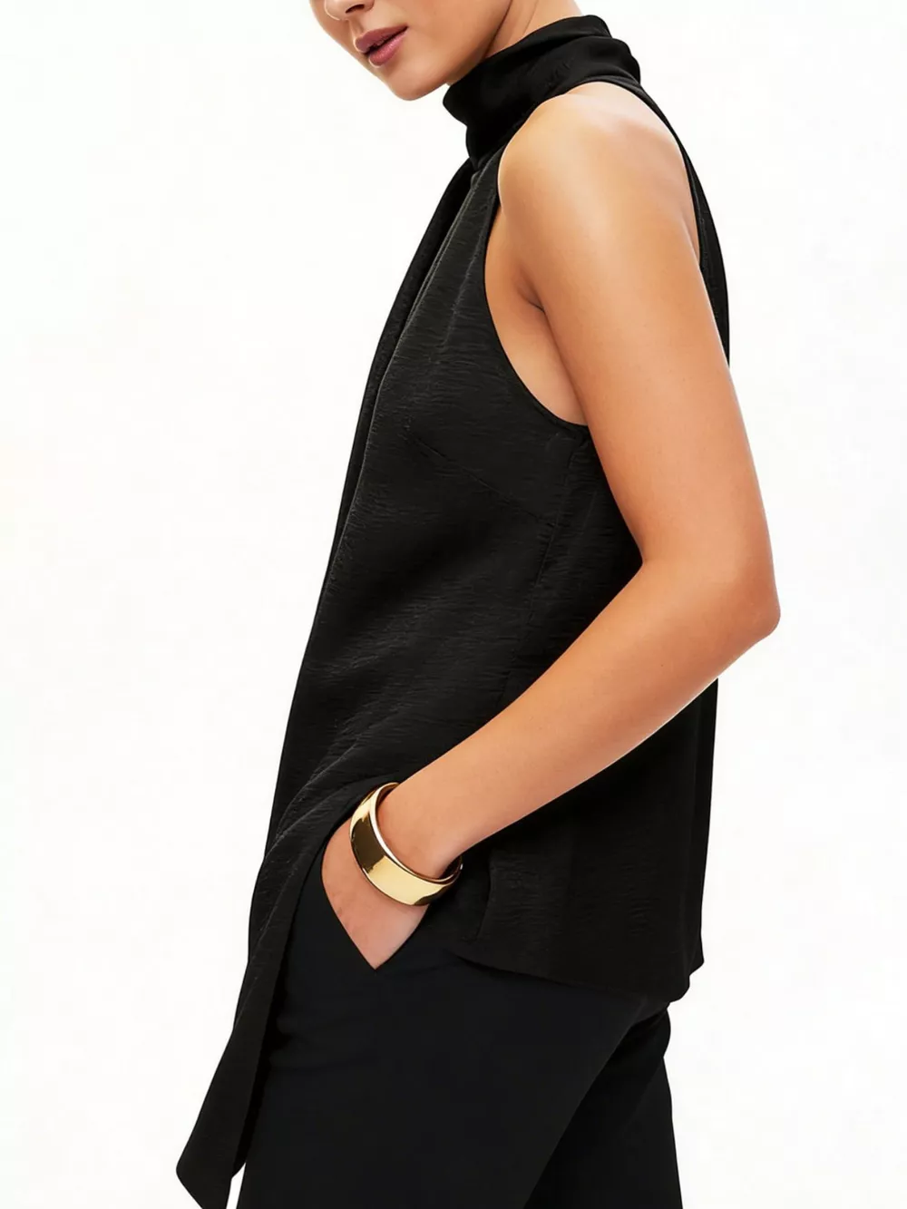 Elegant Halter Neck Asymmetrical Sleeveless Top, image 8