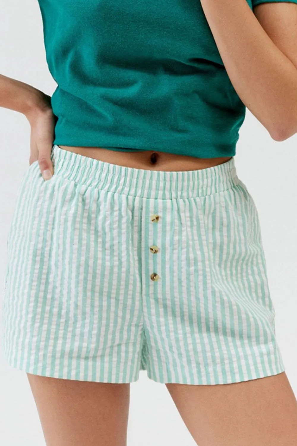 Striped Elastic Waist Shorts, image 16
