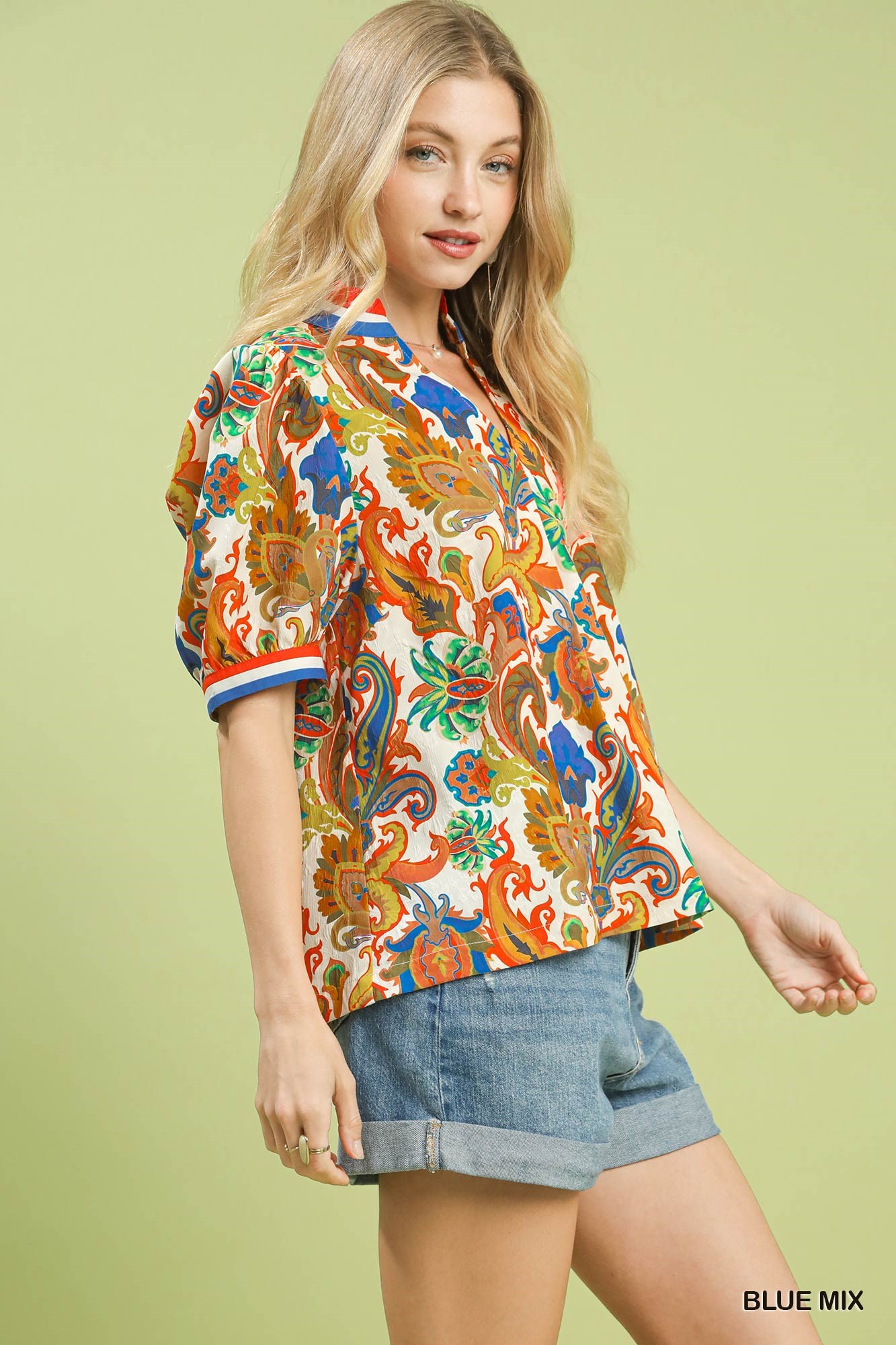 Jacquard Abstract Print Top, image 2