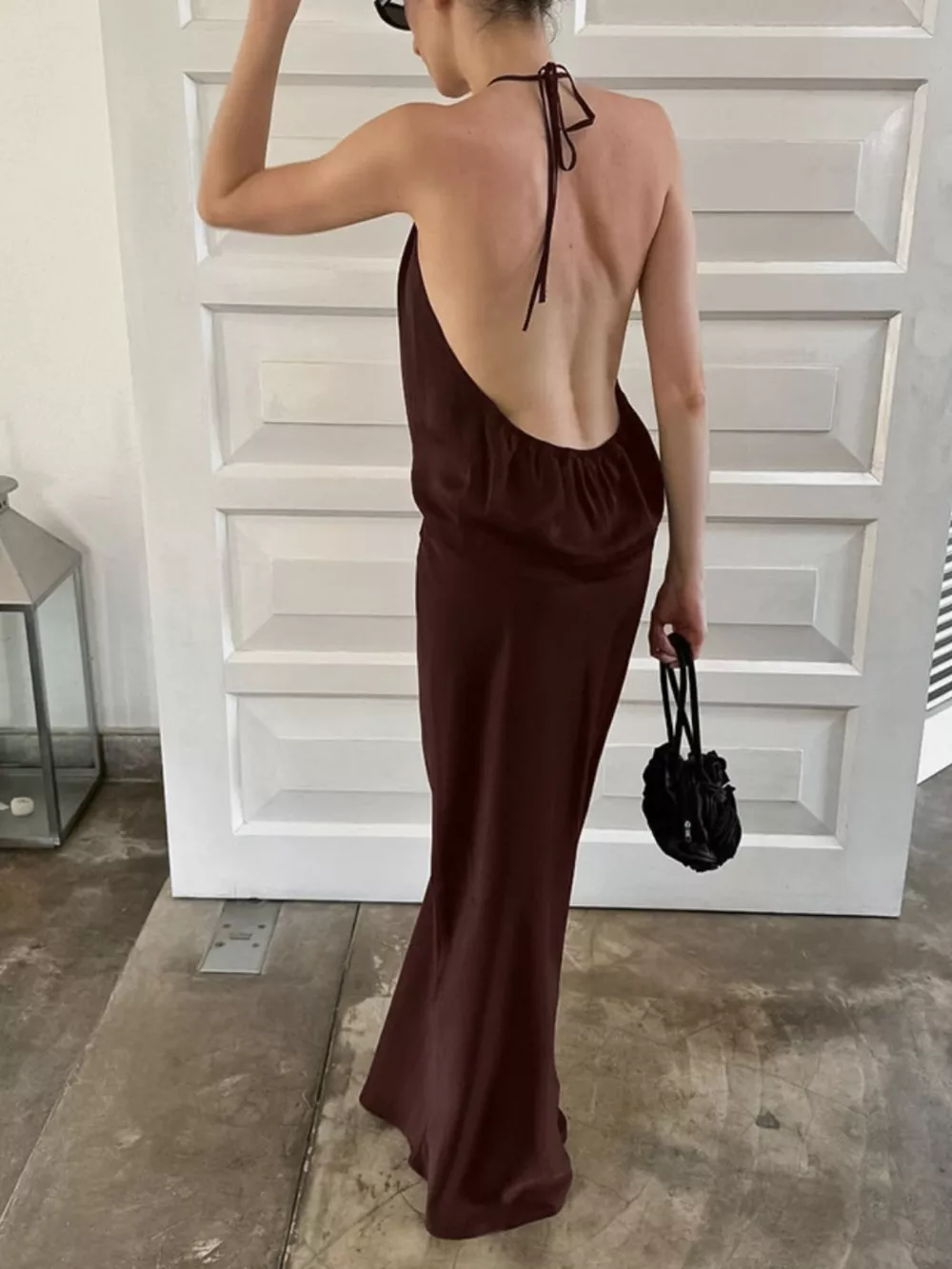Backless Halter Neck Maxi Dress, image 2