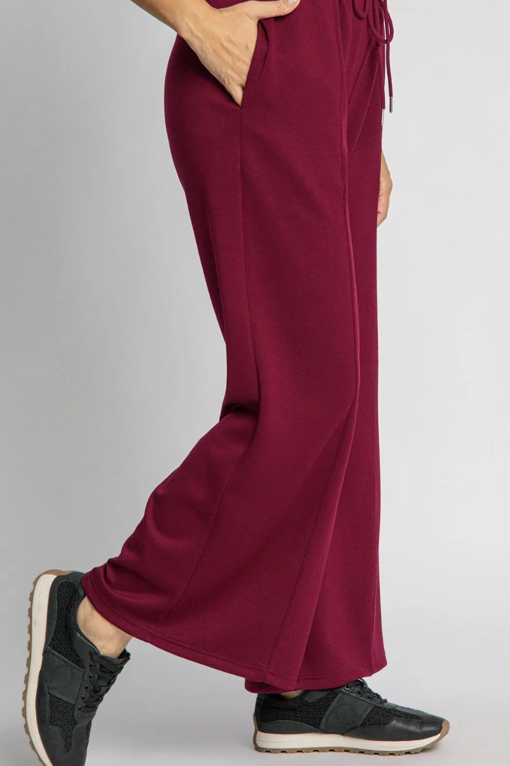 Full Size Drawstring Wide Leg Pants with Pockets, image 3
