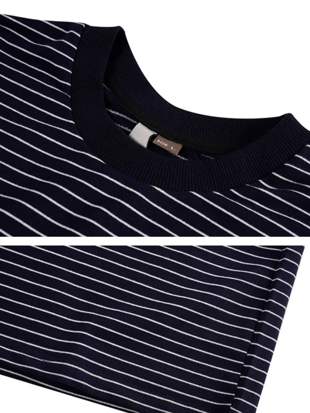 Men's Oversized Striped Long Sleeve T-Shirt, image 5