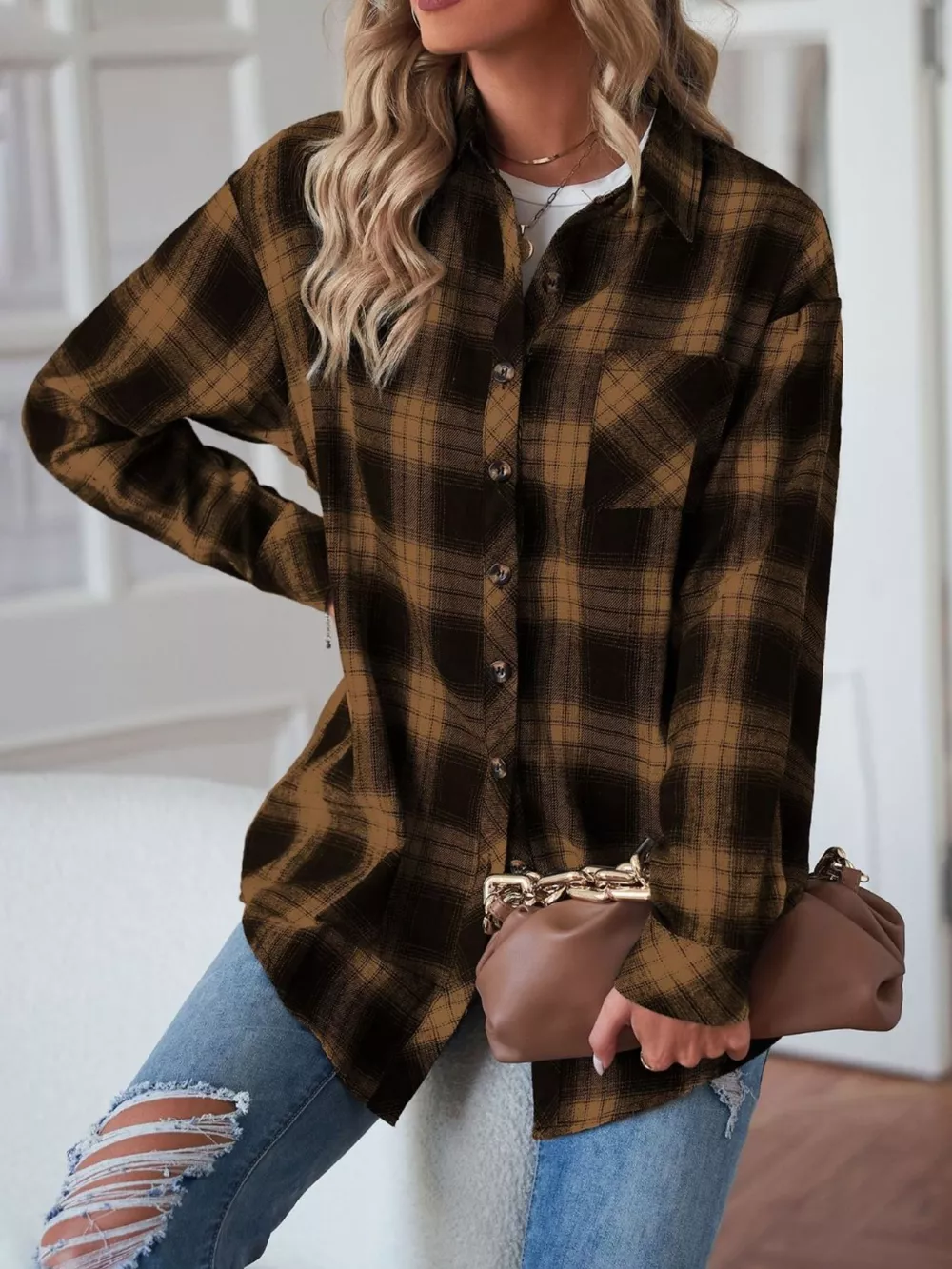 Casual Plaid Button Up Shirt, image 13